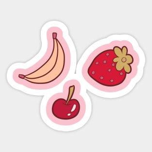 Strawberry Cherry and Banana Sticker